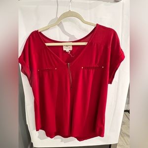 Red short sleeve shirt